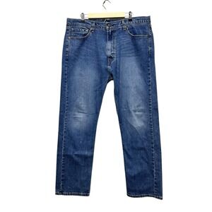 Levis 505 Jeans Mens Size 38x32 Blue Light Wash Denim Regular Fit Stretch Casual